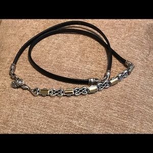 Brighton Two Tone Black Leather Belt size Med 31”